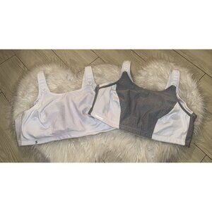 2 Glamorise 1166 Custom Control Wire Free Firm Support Sports Bras 42D